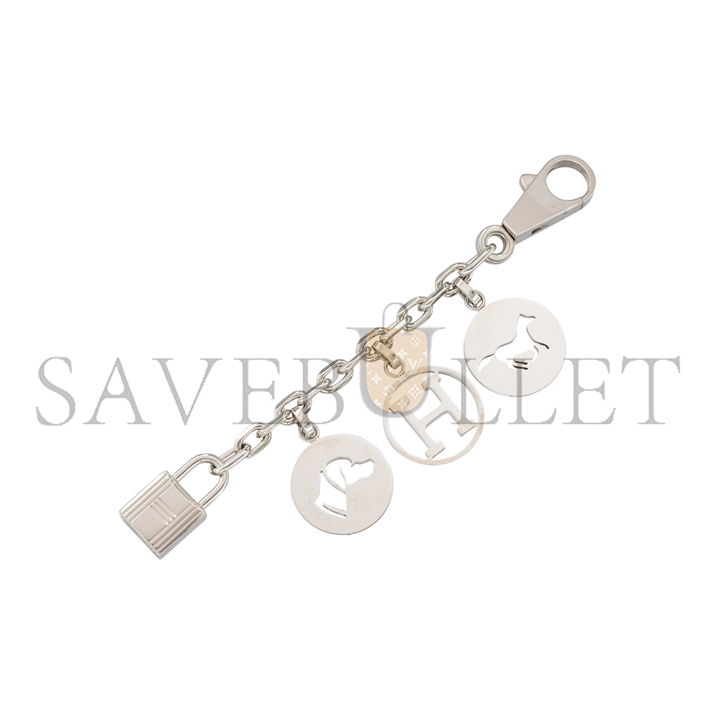 H**mes silver metal olga breloque bag charm 398784373